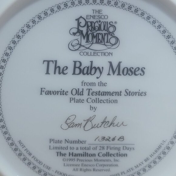 Enesco Precious Moments The Baby Moses Decorative Plate The Hamilton Collection - Picture 5 of 12